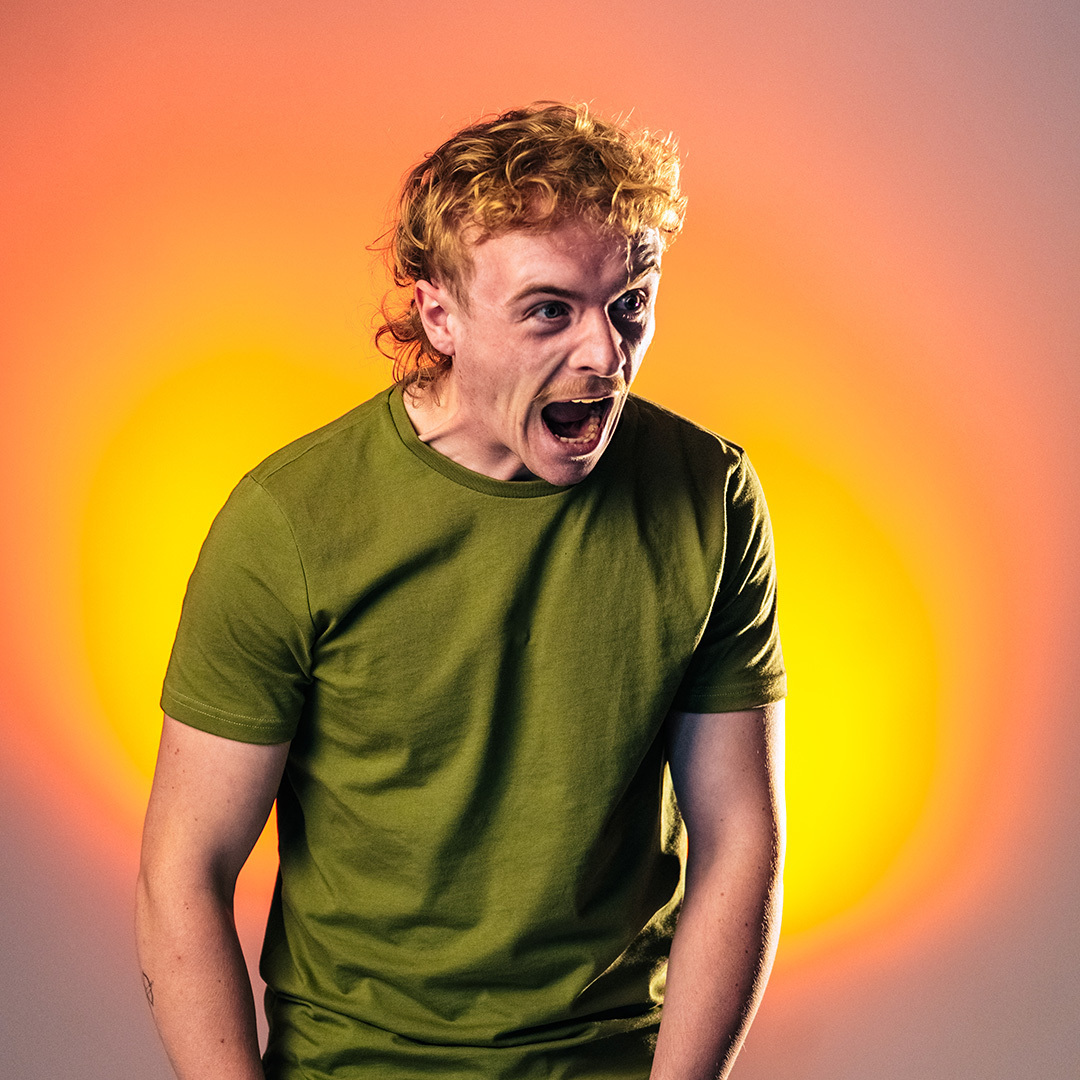 Foto van roepende Arthur in zwart wit