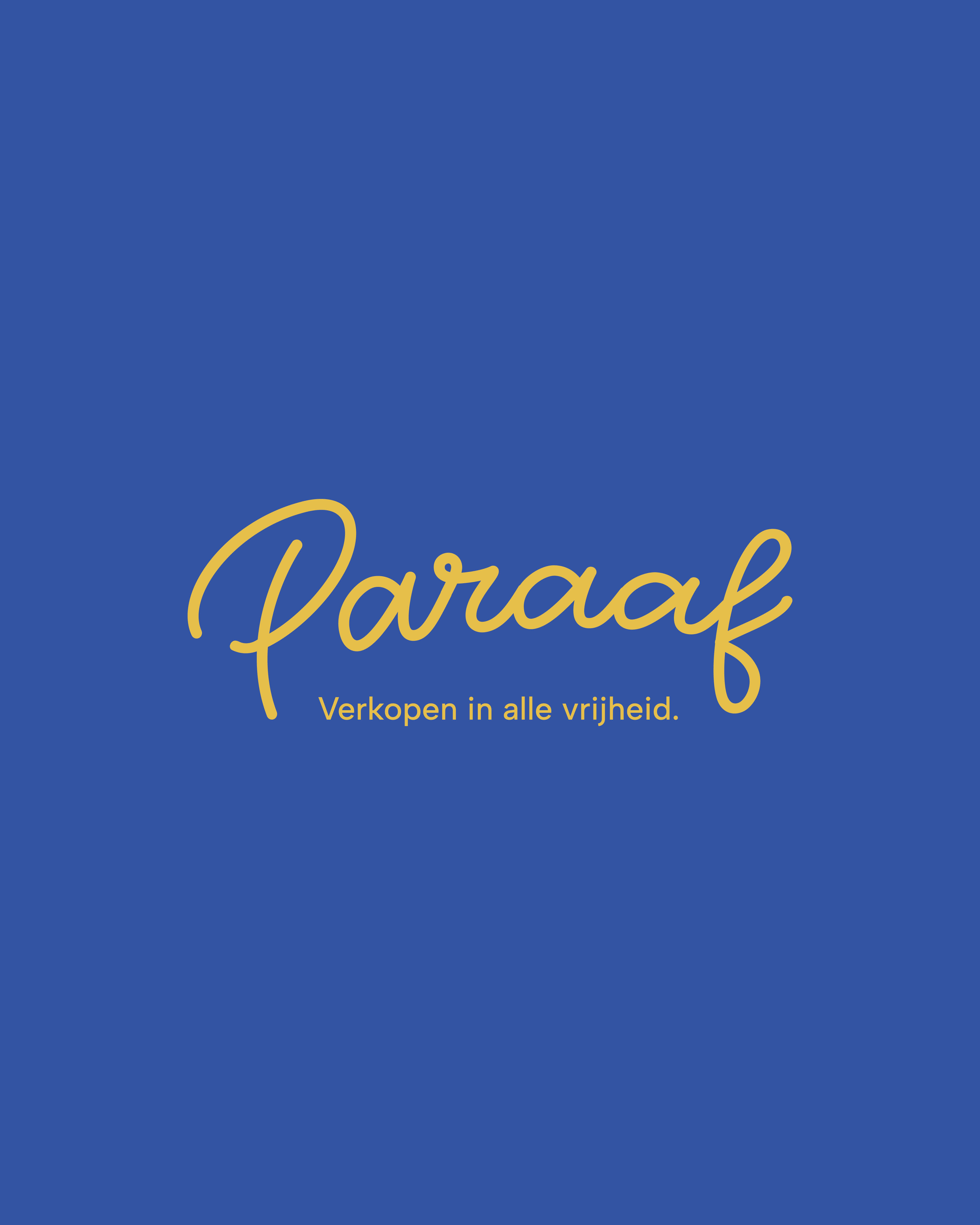 Geel logo van Paraaf op een blauwe achtergrond